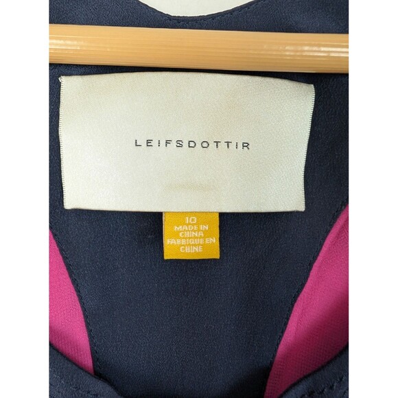 Leifsdottir Pink and Black Silk Dress Anthropologie 10 - Picture 2 of 7